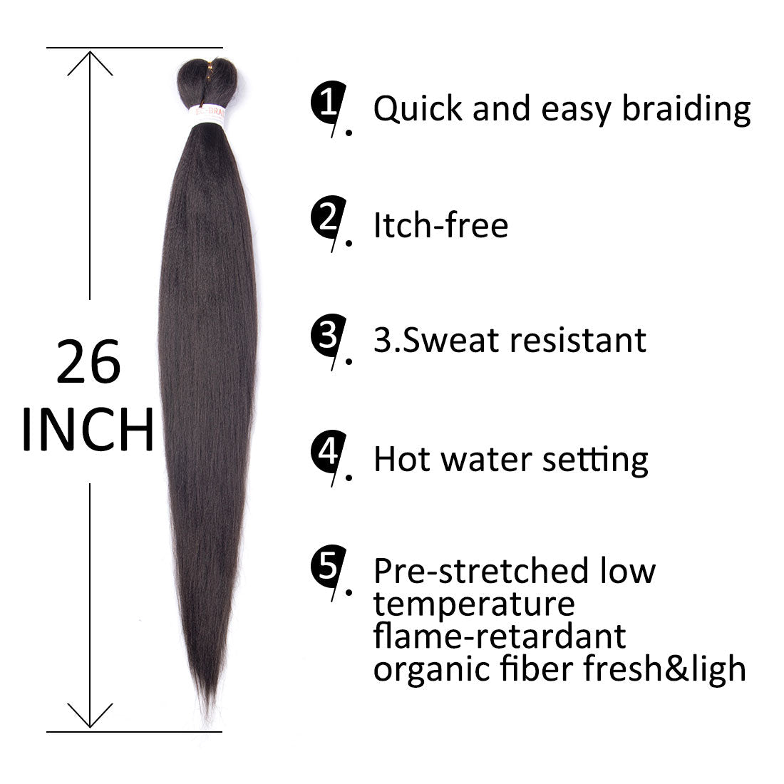 Pre-stretched EZ Braid Pre Stretched Braiding Hair 4# Yaki Synthetic Hair