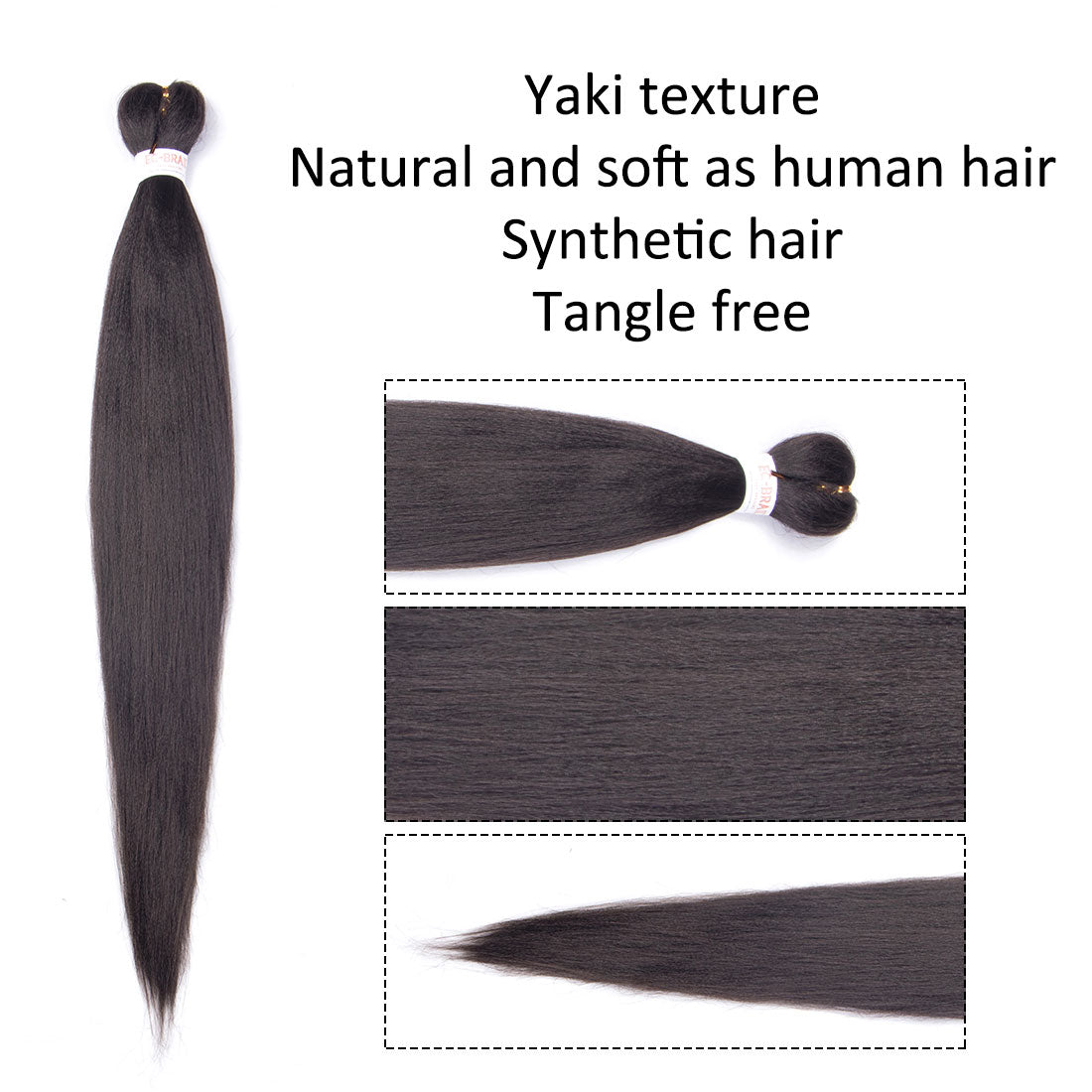 Pre-stretched EZ Braid Pre Stretched Braiding Hair 4# Yaki Synthetic Hair