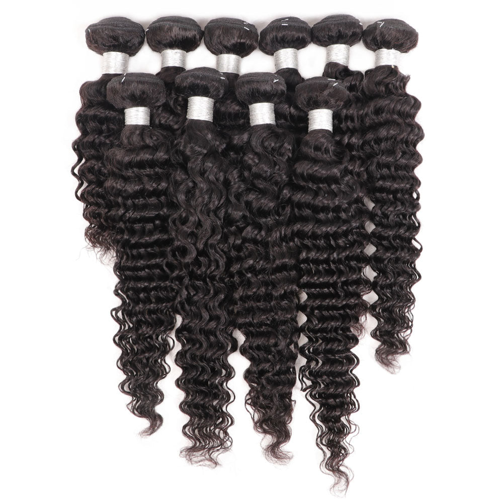 10 bundles deal human hair deep wave 