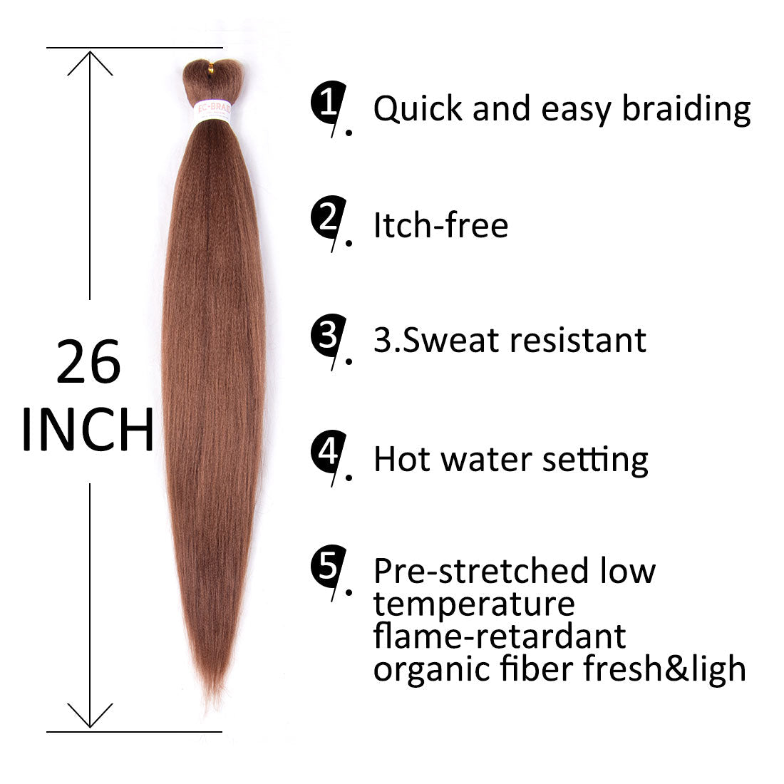 Pre-stretched EZ Braid Pre Stretched Braiding Hair 30# Professional Hair Yaki Synthetic Hair