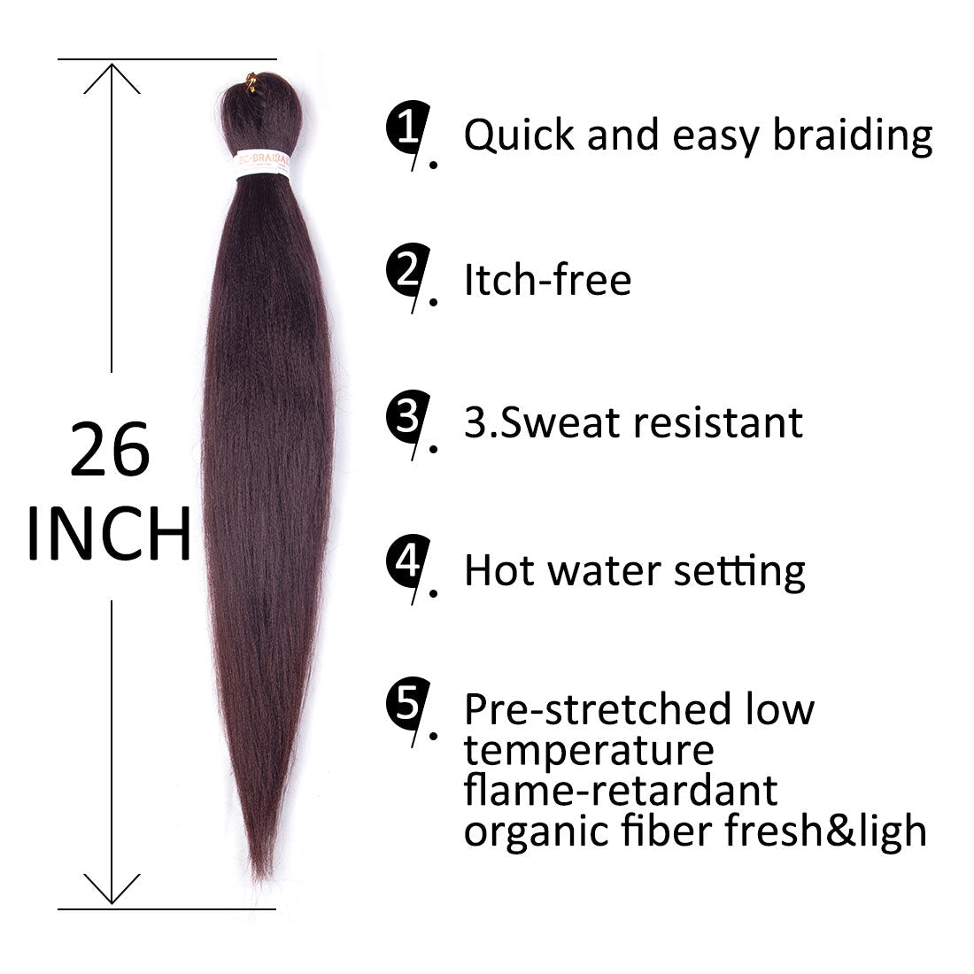 EZ Braid Pre-Stretched Braiding Hair #33 Professional Hair Yaki Synthetic Hair