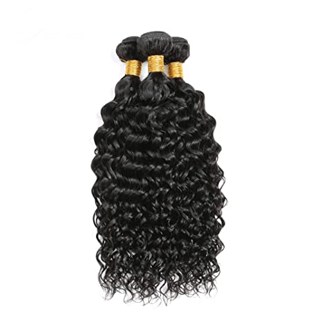 3 Bundles Kinky Curly With 4x4 Closure Brazilian Human Hair  Natural Black Color （8A）