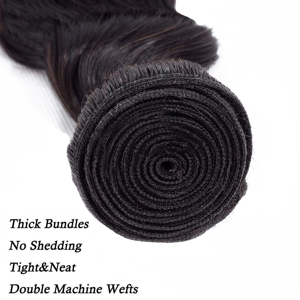 Brazilian Loose Deep Wave 3 Bundles 100% Unprocessed Virgin Human Hair Natural Black