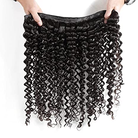 8A Kinky Wave 100% Brazilian Human Hair in Natural Black- 3 Bundles Deal available