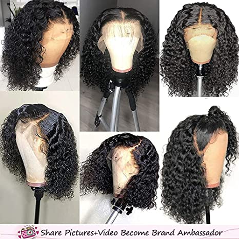 Brazilian Short Curly Hair Bob Wigs 13x4 Lace Front Human Hair Wigs