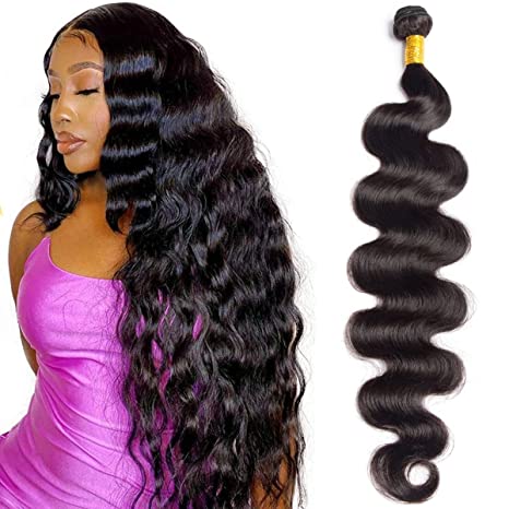 8A Body Wave Brazilian Virgin Human Hair Bundle in Natural Black