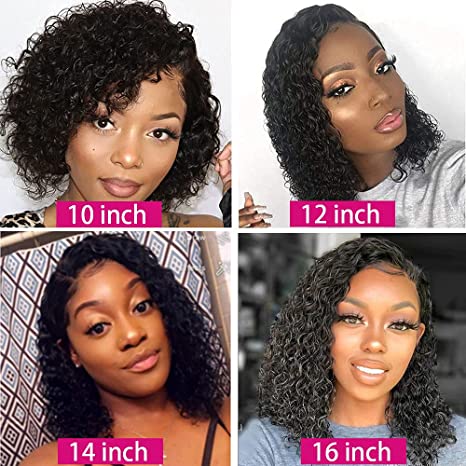 Brazilian Short Curly Hair Bob Wigs 13x4 Lace Front Human Hair Wigs