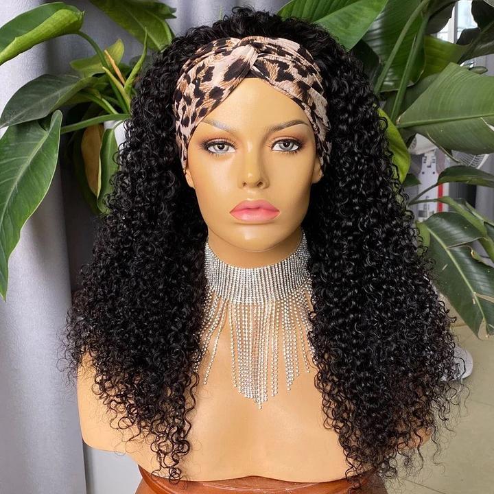 Riverwood Curly Headband Wigs Brazilian Glueless Human Hair Wigs Natural Color