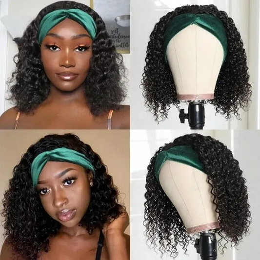 Riverwood Curly Headband Wigs Brazilian Glueless Human Hair Wigs Natural Color