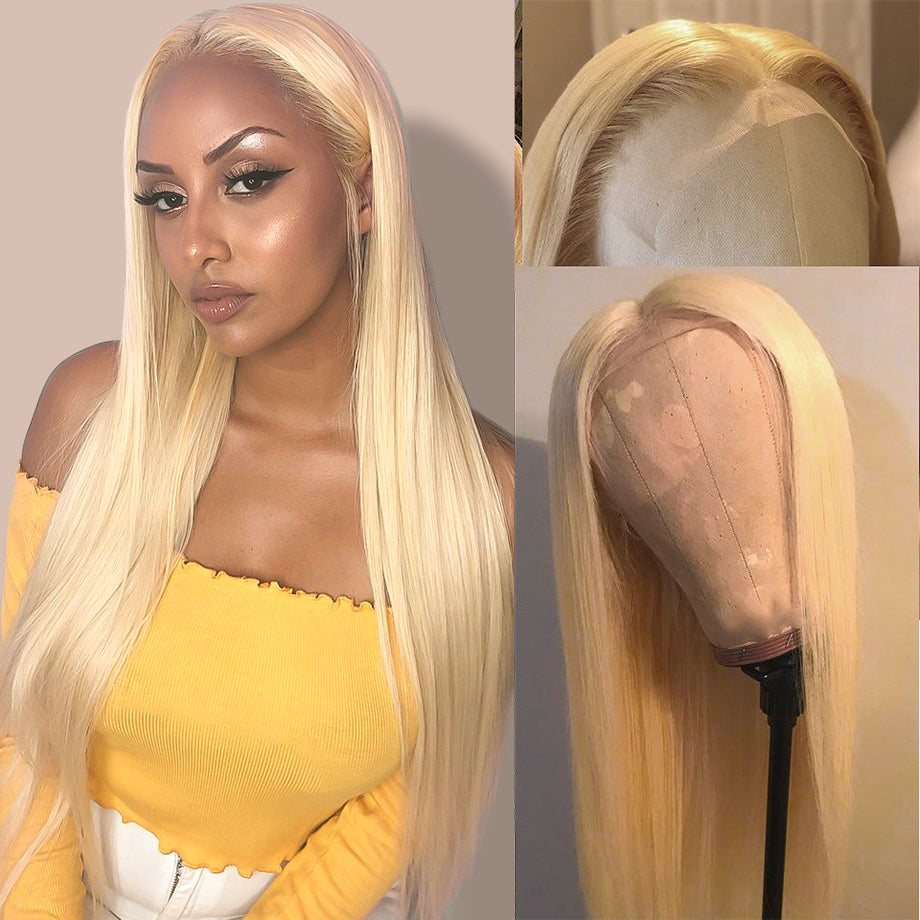 #613 Blonde 13x4 HD Lace Front Wigs Straight Human Hair Blonde Wig