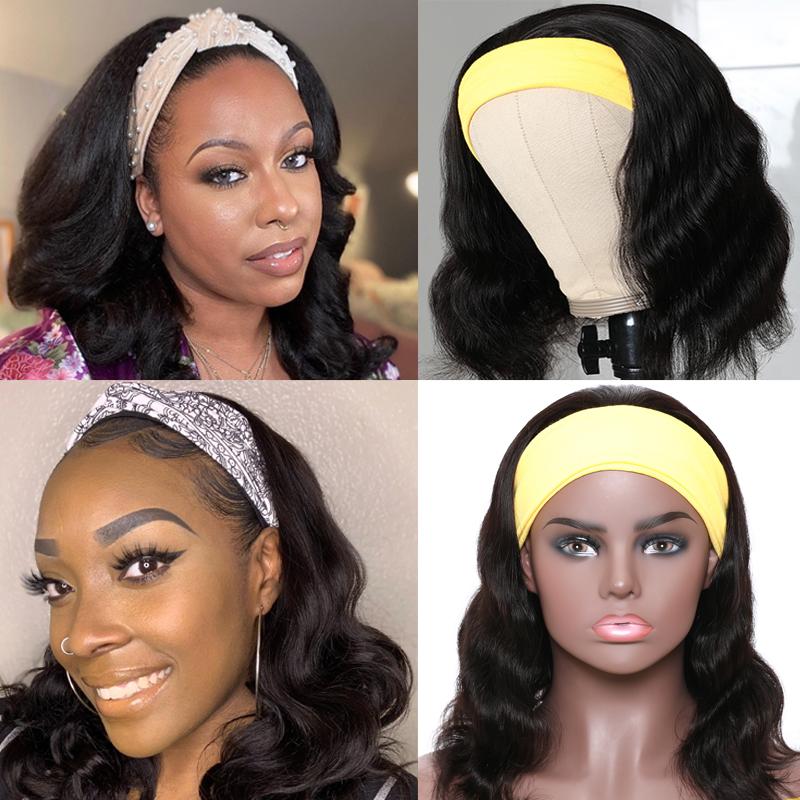 Riverwood Body Wave Headband Wigs Brazilian Glueless Human Hair Wigs Natural Color