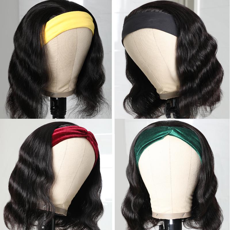 Riverwood Body Wave Headband Wigs Brazilian Glueless Human Hair Wigs Natural Color