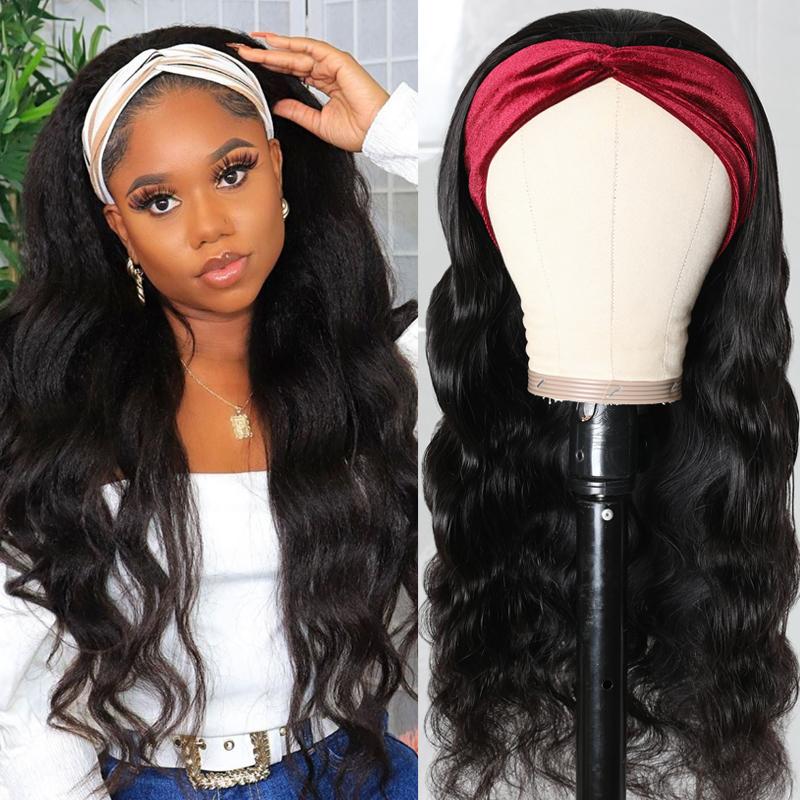 Riverwood Body Wave Headband Wigs Brazilian Glueless Human Hair Wigs Natural Color