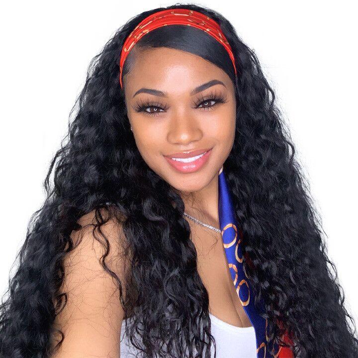 Riverwood Water Wave Headband Wigs Brazilian Glueless Human Hair Wigs Natural Color